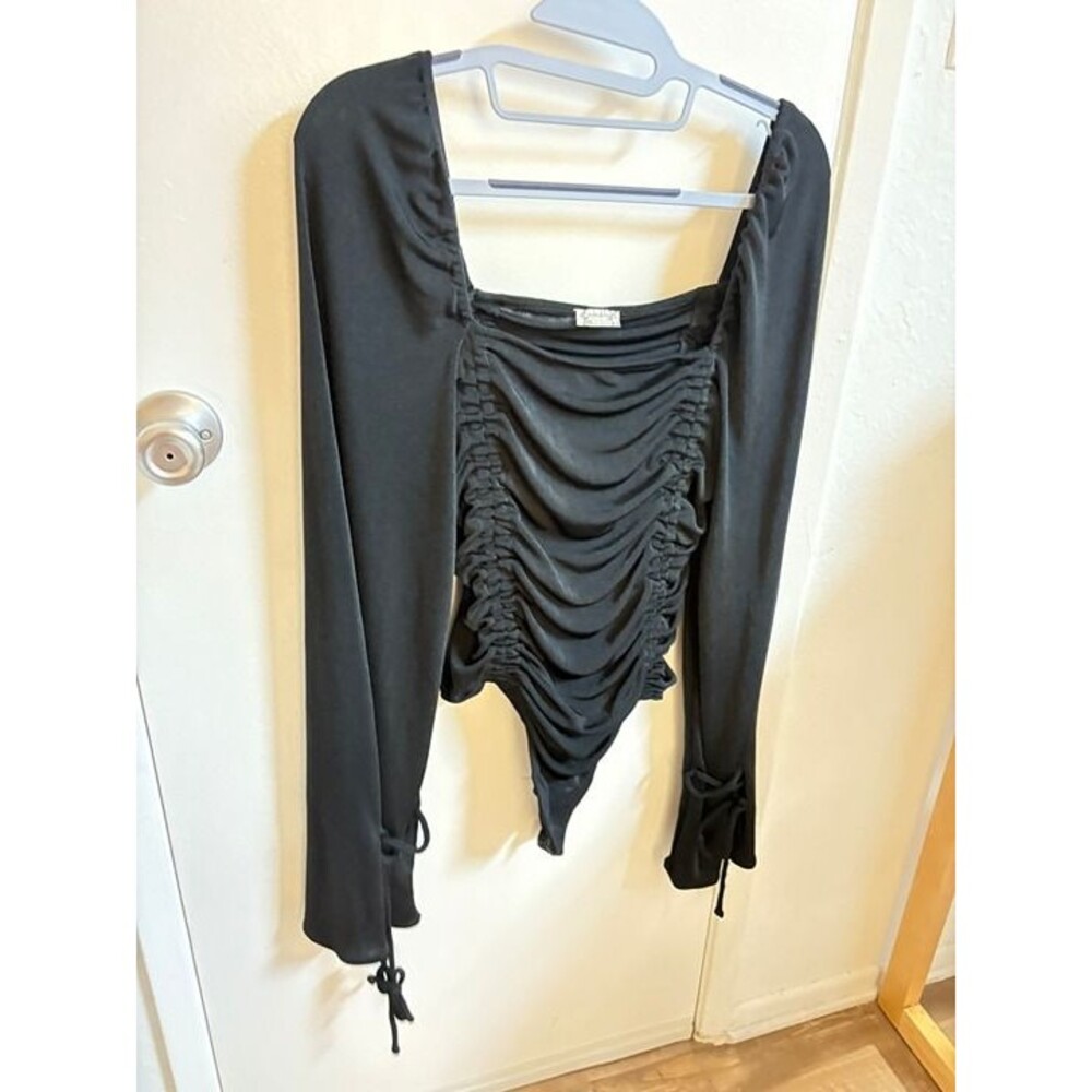 Intimately Free People "Meant To Be" Ruched Long Sleeve Bodysuit
